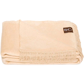 Koc bawełniano-akrylowy z frędzlami Basic Cotton Cloud 150x200cm 430 g/m2 - Jasny Beż