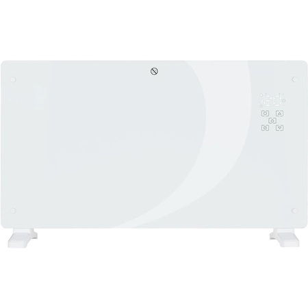 Grzejnik elektryczny konwektorowy szklany biały LCD z pilotem sterowania i WiFi 2500W