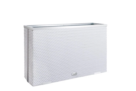 Donica ogrodowa technorattanowa 100x30x60cm RD07 - Biały