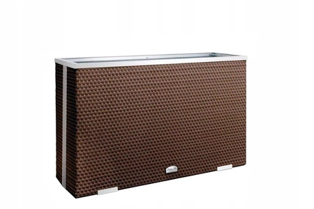 Donica ogrodowa technorattanowa 100x30x60cm RD01 - Brązowy orzech