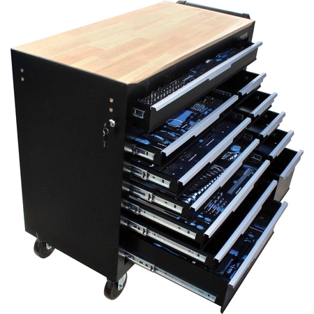 Wózek narzędziowy z wyposażeniem 12 szuflad, 356el.