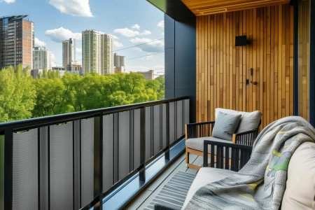 Osłona balkonowa technorattanowa 1200 g/m2 110x100cm RD17, Jasnoszary