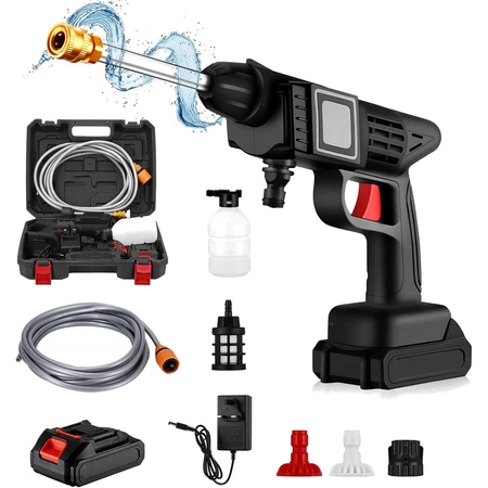 AKUMULATOROWA MYJKA CIŚNIENIOWA OGRODOWA ZESTAW 2x akumulator + LICZNIK