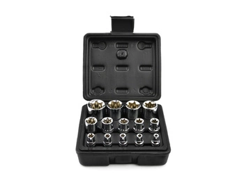 Zestaw kluczy nasadowych 14 sztuk - Nasadki Torx E4-E24