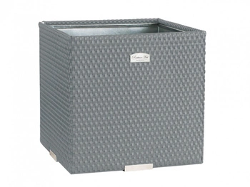 Donica ogrodowa technorattanowa 46x46x46cm RD17 - Jasnoszary