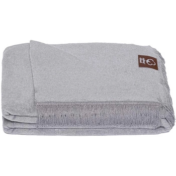 Koc bawełniano-akrylowy z frędzlami Basic Cotton Cloud 150x200cm 430 g/m2 - Szary