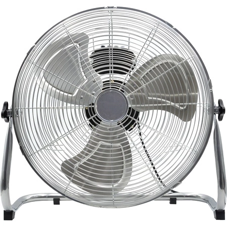 Wentylator podłogowy 40cm 85W stalowy regulowany INOX