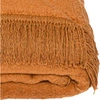Koc bawełniano-akrylowy z frędzlami Basic Cotton Cloud 150x200cm 430 g/m2 - Camel
