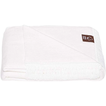 Koc bawełniano-akrylowy z frędzlami Basic Cotton Cloud 150x200cm 430 g/m2 - Śnieżna Biel