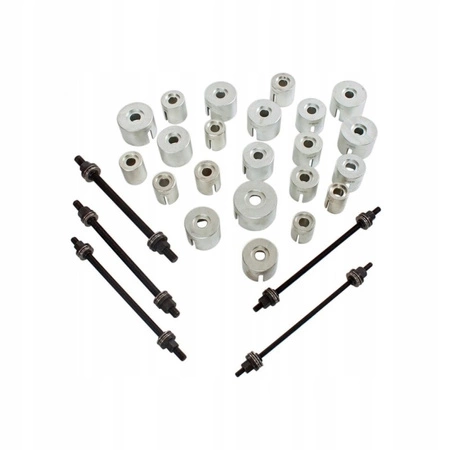 Ściągacz tulei wahacza zestaw ściągaczy i adapterów do łożysk M10-M18, 27el.