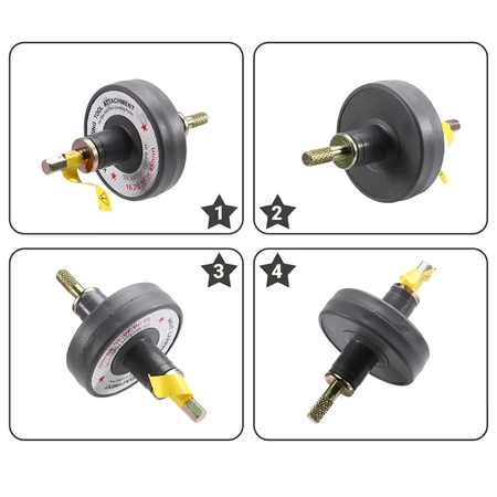 Przyrząd do docierania zaworów na wiertarkę z przystawkami 16-45mm, 6el.