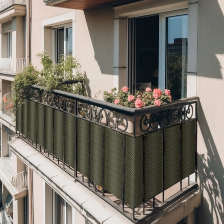 Osłona balkonowa technorattanowa oczkowana 1200 g/m2 110x100cm RD12, Zielony