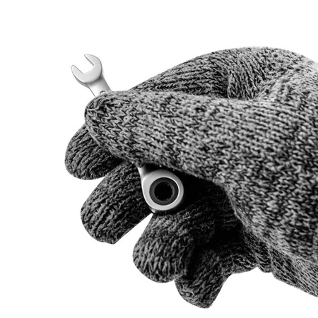 Klucz płasko-oczkowy z grzechotką krótki 6mm, JCB