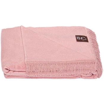 Koc bawełniano-akrylowy z frędzlami Basic Cotton Cloud 150x200cm 430 g/m2 - Brudny Róż