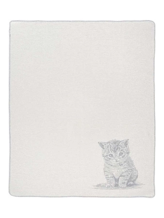 Koc pled bawełniano-akrylowy kot dwustronny Cotton Cloud 165x200cm 500 g/m2 - Szary/Biały