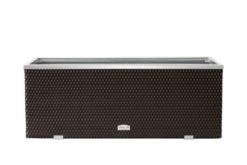 Donica ogrodowa technorattanowa 98x25x34cm RD02 - Ciemny brąz