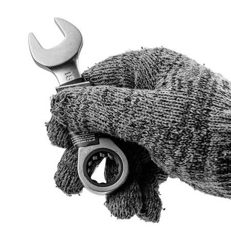 Klucz płasko-oczkowy z grzechotką krótki 18mm, JCB