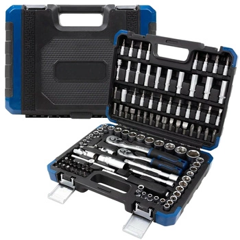 Zestaw narzędzi 1/4" i 3/8" 6-kątnych 4-22mm nasadki bity końcówki, 108el.