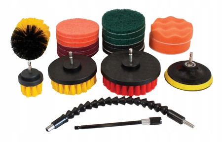 Szczotki sprzątające na wiertarkę 21 elementów