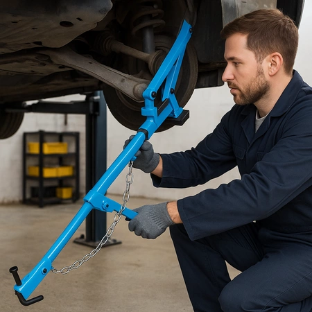 Dźwignia do napinania i demontażu wahaczy z łańcuchem