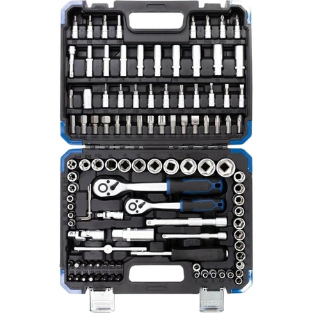 Zestaw narzędzi 1/4" i 3/8" 6-kątnych 4-22mm nasadki bity końcówki, 108el.