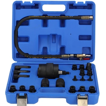Ściągacz do wtryskiwaczy pneumatyczny + adaptery zestaw, 21el.