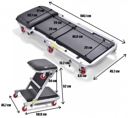 LEŻAK WARSZTATOWY LEŻANKA WARSZTATOWA SKŁADANA