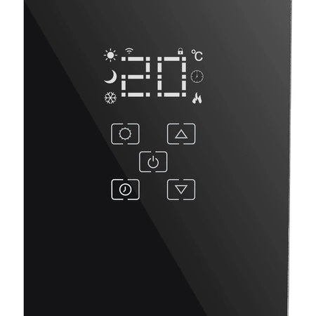 Grzejnik elektryczny konwektorowy szklany czarny LCD z pilotem sterowania i WiFi 2500W