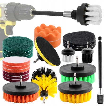 SZCZOTKI SPRZĄTAJĄCE NA WIERTARKĘ WKRĘTARKĘ PADY 22el.