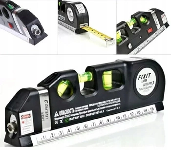 Poziomica laserowa LED z miarką 2.5m