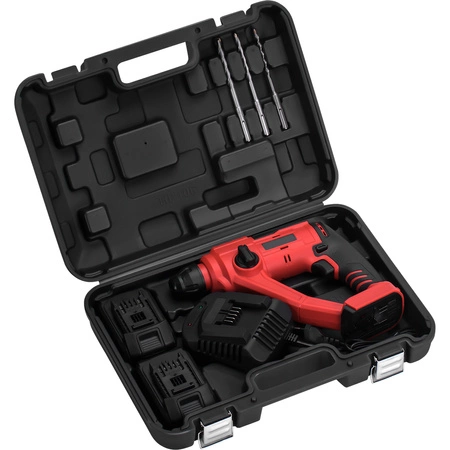 Młot udarowy akumulatorowy 21V 2J bezszczotkowy + 2 akumulatory 4Ah, zestaw w walizce