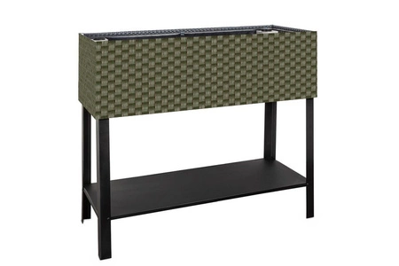 Donica na zioła Ziołownik z nawodnieniem i stelażem 95x40x30cm RD12, Zielony