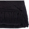 Koc bawełniano-akrylowy z frędzlami Basic Cotton Cloud 150x200cm 430 g/m2 - Czarny