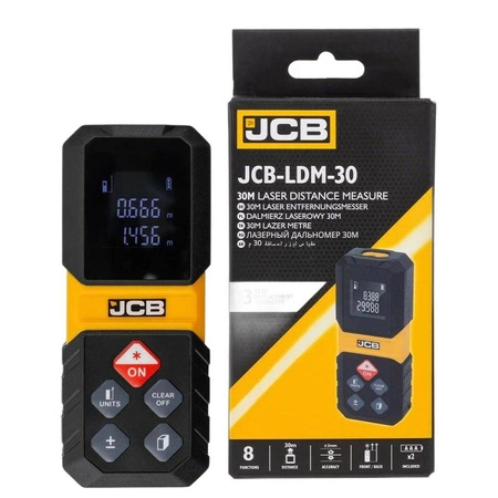 Dalmierz laserowy miernik cyfrowy LCD 30m, JCB