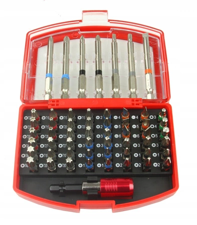 Zestaw do wkrętarki: końcówki, bity, imbus, torx 56 elementy