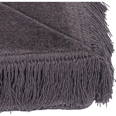 Koc bawełniano-akrylowy z frędzlami Basic Cotton Cloud 150x200cm 430 g/m2 - Popielaty