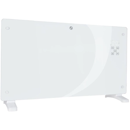 Grzejnik elektryczny konwektorowy szklany biały LCD z pilotem sterowania i WiFi 2500W
