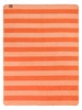 Koc bawełniano-akrylowy pasy zygzaki dwustronny Cotton Cloud 150x200cm - Pomarańczowy/Beżowy