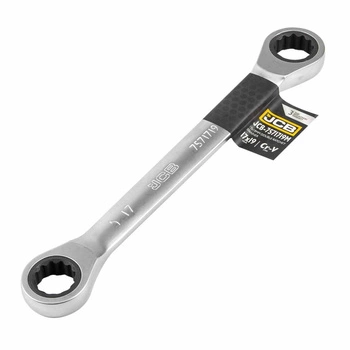Klucz oczkowy dwustronny z grzechotką 17x19mm, JCB