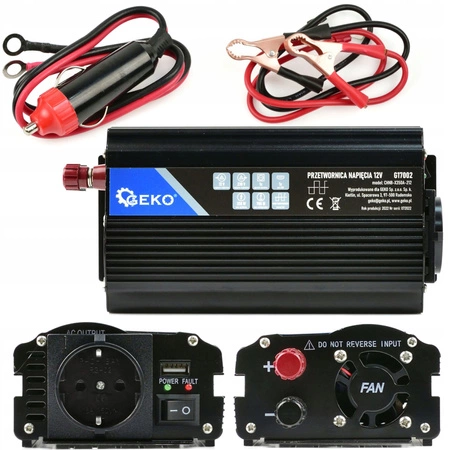 Samochodowa przetwornica napięcia 12V 230V 1600W G17006 