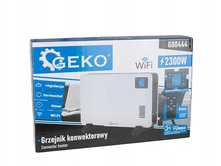 Grzejnik elektryczny konwektorowy LCD z pilotem sterowania i WiFi 2300W