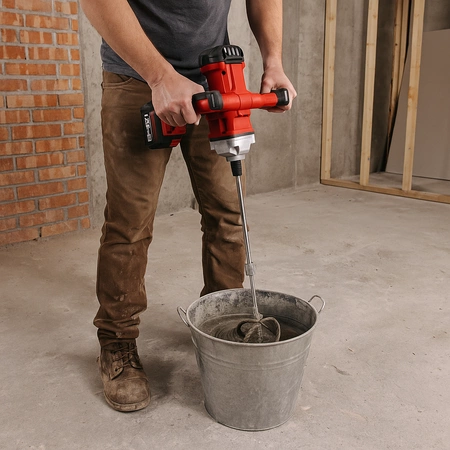 Mieszadło akumulatorowe 21V M14 140mm bezszczotkowe + 2 akumulatory 4Ah