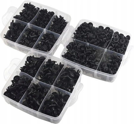 Spinki kołki klipsy samochodowe do tapicerki auta 815 el zestaw + ściągacz