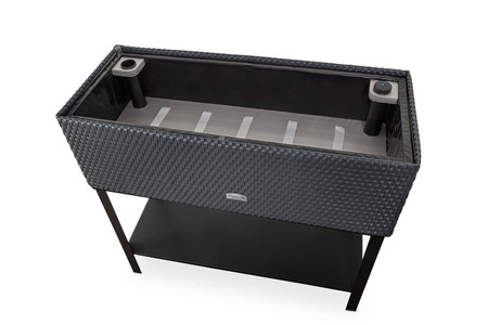 Donica na zioła Ziołownik z nawodnieniem i stelażem 95x40x30cm RD03, Antracyt