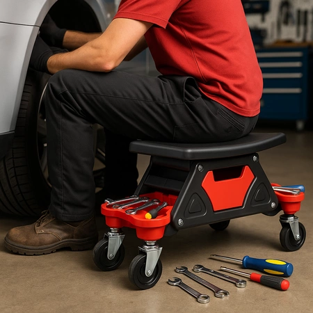 Stołek warsztatowy na kółkach 360° do detailingu 135kg