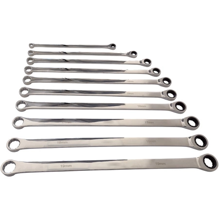 Klucze do napinaczy z grzechotką 8-19mm, 10szt.