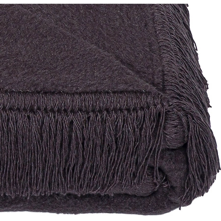 Koc bawełniano-akrylowy z frędzlami Basic Cotton Cloud 150x200cm 430 g/m2 - Grafitowy