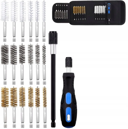 SZCZOTKI DO CZYSZCZENIA GNIAZD WTRYSKIWACZY ŚWIEC ŻAROWYCH ZESTAW 20el.