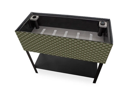 Donica na zioła Ziołownik z nawodnieniem i stelażem 95x40x30cm RD12, Zielony