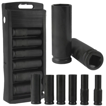 Nasadki udarowe długie 1/2" 10-21mm zestaw, 6szt.